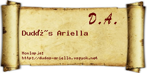 Dudás Ariella névjegykártya